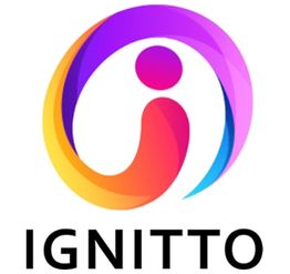 Abstract colorful logo with the name "IGNITTO" below in bold black letters.