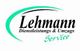 Logo: Lehmann Dienstleistungs- & Umzugsservice in schwarzer und grüner Schrift mit geschwungenem Bogen.