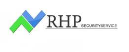 Logo von RHP Security Service mit blau-grünem Symbol links und Schriftzug rechts.