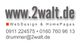 Text: www.2walt.de, Webdesign & Homepages, Kontaktdaten und E-Mail-Adresse.