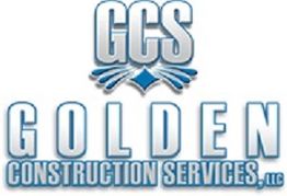 Logo of GCS Golden Construction Services, LLC with a blue color scheme and stylized letters.