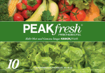 Verpackung von PEAKfresh mit frischem Gemüse und Salat. Text: PEAKfresh FRESHNESS LIVES.