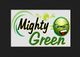 Logo with "Mighty Green" text and an angry green face with sunglasses and speed lines.