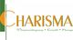 Logo: "Charisma" in Orange-Grün mit Text: "Wimpernverlängerung, Kosmetik, Massage".