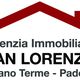 Logo di un'agenzia immobiliare con tetto rosso e testo: "San Lorenzo, Abano Terme - Padova".