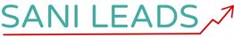 Text "SANI LEADS" mit rotem, ansteigendem Pfeil darunter.