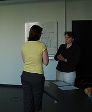 Persönliche Gespräche in den Pausen