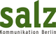 Logo mit grünem Text "Salz" und darunter "Kommunikation Berlin".