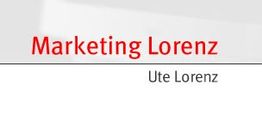 "Logo mit roter Schrift: Marketing Lorenz, darunter in kleinerer Schrift: Ute Lorenz."