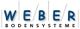 Logo mit dem Text "Weber Bodensysteme" in blauen Buchstaben auf weißem Hintergrund.
