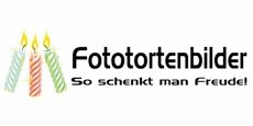 Drei bunte Kerzen und Text: "Fototortenbilder - So schenkt man Freude!"