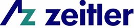 Logo mit blauem "A z" und dem Wort "zeitler" in dunklem Blau.