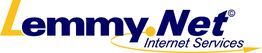 Logo mit Text "Lemmy.Net Internet Services", gelb-blaues Design.