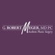 Purple logo reads "G. Robert Meger, MD PC, Aesthetic Plastic Surgery."