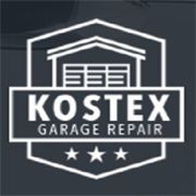 Logo of Kostex Garage Repair featuring a garage icon and three stars.