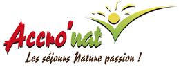 Logo Accro'nat avec soleil vert et slogan "Les séjours Nature passion !".