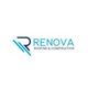 Renova Roofing & Construction logo with blue and teal design elements.