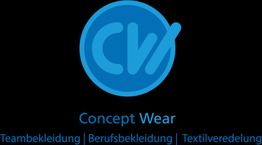 Logo von Concept Wear mit den Worten: Teambekleidung, Berufsbekleidung, Textilveredelung.