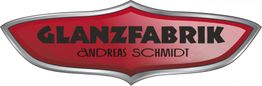Rotes Logo mit schwarzer Schrift: Glanzfabrik Andreas Schmidt.