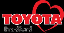 Toyota Bradford logo with a red heart outline on a black background.