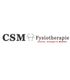 Logo van CSM Fysiotherapie met de tekst "Control, Strength & Mobility" in rood.