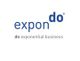 Logo mit blauem Text "expondo" und Slogan "do exponential business" auf weißem Hintergrund.