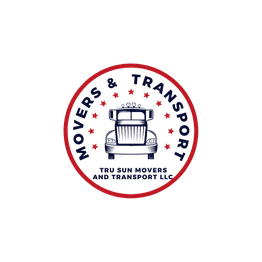Logo with a truck, red stars, and text "Movers & Transport."