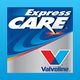 Express Care logo featuring Valvoline symbol on a blue and gray background.