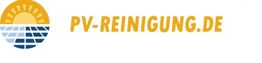 Logo mit Sonne über Solarpanelen und dem Text "PV-REINIGUNG.DE".
