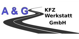 Logo mit Schriftzug "A & G KFZ Werkstatt GmbH" und einer stilisierten Straße.