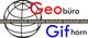 Globus mit Lineal und Schriftzug "Geobüro Gifhorn" in Rot und Blau.