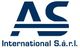 Logo mit blauen Buchstaben "AS" und Text "International S.à r.l." darunter.