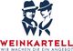Logo mit zwei Figuren in Hüten, Text: "Weinkartell. Wir machen dir ein Angebot".