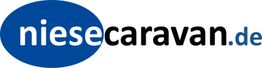Logo: „niesecaravan.de“ in schwarz und blauem Oval, weißer Hintergrund.