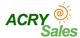 Logo mit grünem Text "ACRY Sales" und einer stilisierten orange Sonne daneben.