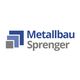 Logo der Firma Metallbau Sprenger mit blauen und grauen geometrischen Formen.
