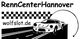 Rennwagen auf Rennstrecke, Text: "RennCenterHannover", "wolfslot.de" mit Schachbrettmuster.
