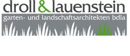 Logo von "droll & lauenstein", Garten- und Landschaftsarchitekten bdla, mit Gräsergrafik.