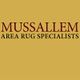 Mussallem Area Rug Specialists logo on a yellow background.
