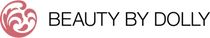Logo of "Beauty by Dolly" with a pink abstract design on the left.