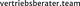 Schwarzer Text "vertriebsberater.team" auf weißem Hintergrund.