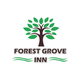 Logo of Forest Grove Inn: a stylized tree above the inn's name with wavy green lines.