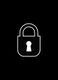 Simple lock icon on a black background.