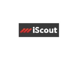 Logo with three red slashes followed by "iScout" in white text on a black background.