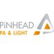 Logo mit Text: "PINHEAD PA & LIGHT", stilisiertes A in Grau und Orange.