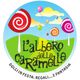 Logo con alberi di caramelle colorate, nuvole, e scritta "L'albero delle caramelle".