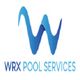 Logo of WRX Pool Services with a blue wave design above the text.