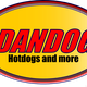 Gelbes Logo mit roter Schrift: "DANDOG Hotdogs and more".