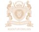 Ein beige Wappen mit einem Löwenkopf, umgeben von Verzierungen, darunter steht "Agentur Emilian".