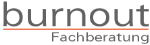 Text-Logo: "burnout Fachberatung" in grauer Schrift, mit oranger Linie darunter.